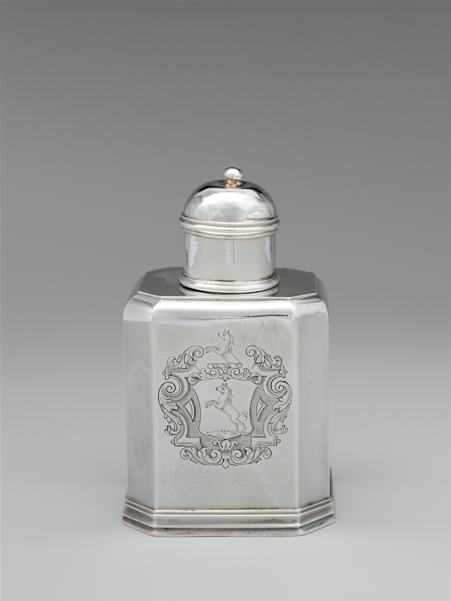 Antique heirloom silver airtight tea preservation caddy